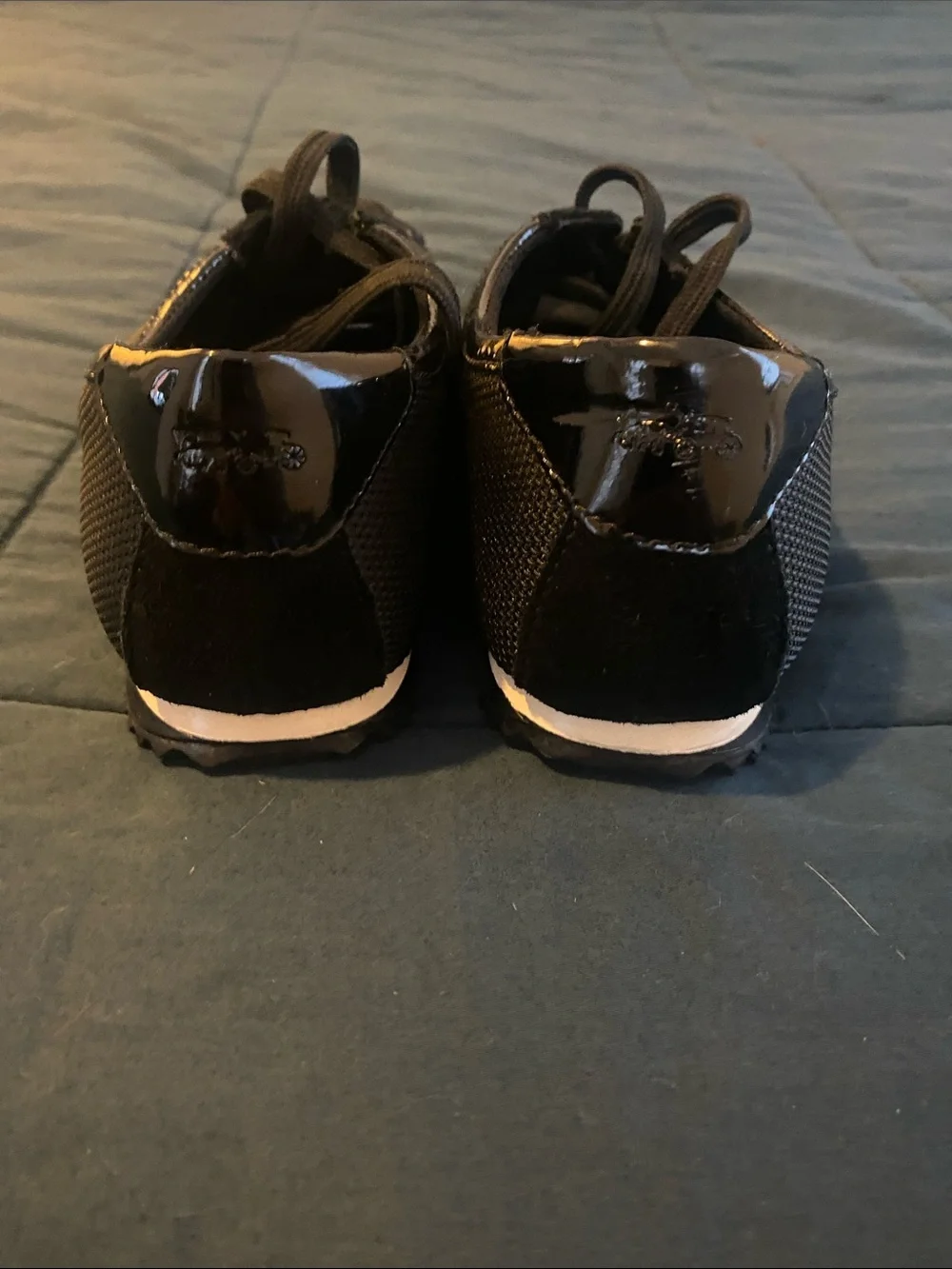 Coach Men's Black Lace-Up Low-Profile Sneakers with White Trim - Picture 5 of 6